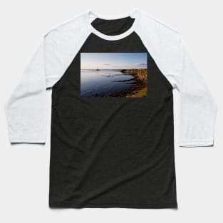 St Mary's Island and a calm North Sea Baseball T-Shirt